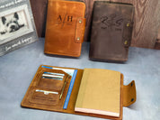 3X Lignt Brown Personalized Refillable Leather Journal lined + inside engraving and with rush express shipping