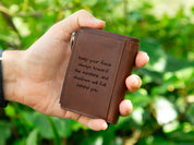Personalized Mens Wallet, Leather Wallet with Zipper Pouch, Mechanical Card Holder, Modern Travel Accessory