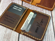 Leather Men's Wallet, Small Front Pocket Wallet, Minimalist Leather Card Holder