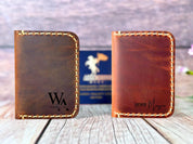 Leather Men's Wallet, Small Front Pocket Wallet, Minimalist Leather Card Holder