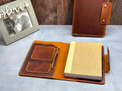 Client Appreciation Gifts, Leather Journal, Slim Wallet and Luggage Tag gift Set, Corporate Gifts, Employee Recognition Gifts, Employee Gift