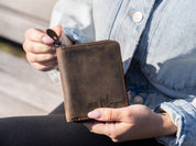 Custom Leather Wallet for Mom, Mother’s Day Gift for Wife or Grandma, Personalized Zipper Wallet with Name, Gift for Her from Daughter