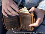 Custom Leather Wallet for Mom, Mother’s Day Gift for Wife or Grandma, Personalized Zipper Wallet with Name, Gift for Her from Daughter