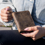 Custom Leather Wallet for Mom, Mother’s Day Gift for Wife or Grandma, Personalized Zipper Wallet with Name, Gift for Her from Daughter