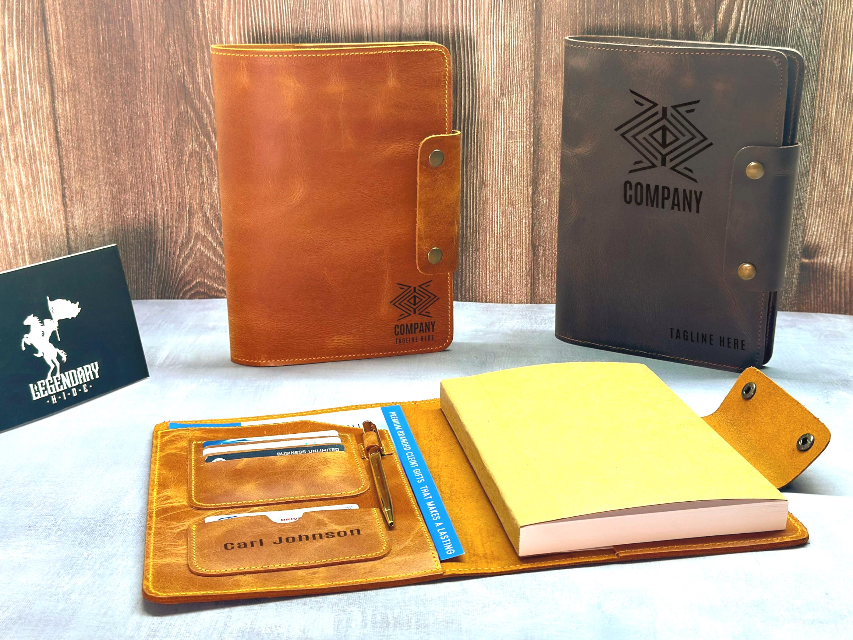 200 units Blue Personalized Leather Journal A5 wiyh Custom Logo Notebook, Corporate Gift for Clients & Employees, Executive Journal