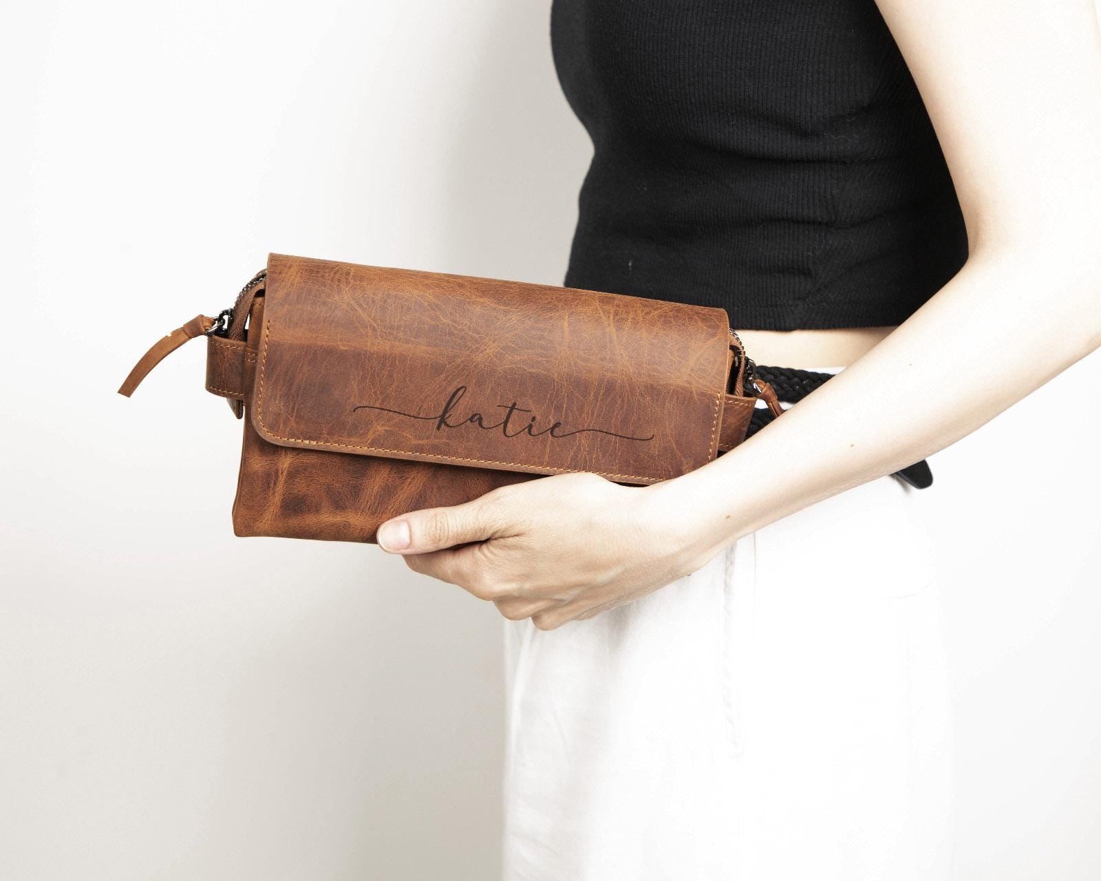 Elara – Leather Wristlet Bag