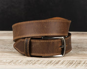 Detachable Buckle Buffalo Leather Belt – Full Grain Custom Belt for Him, Personalized Gift, 3rd Anniversary, Birthday Husband