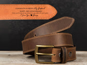 Detachable Buckle Buffalo Leather Belt – Full Grain Custom Belt for Him, Personalized Gift, 3rd Anniversary, Birthday Husband