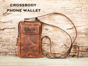 Crossbody Phone Wallet  | Phone Case with Strap | Leather Wallet with large size phone pocket
