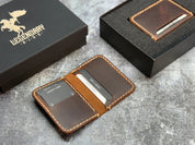 Leather Men's Wallet, Small Front Pocket Wallet, Minimalist Leather Card Holder