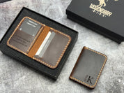 Leather Men's Wallet, Small Front Pocket Wallet, Minimalist Leather Card Holder