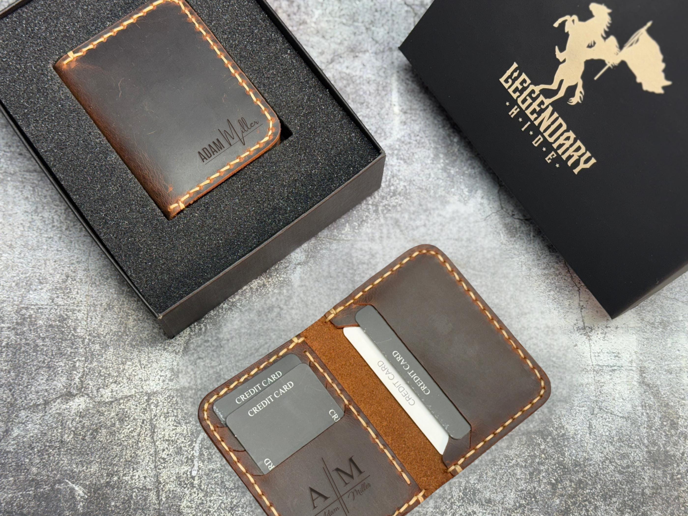 Leather Men's Wallet, Small Front Pocket Wallet, Minimalist Leather Card Holder