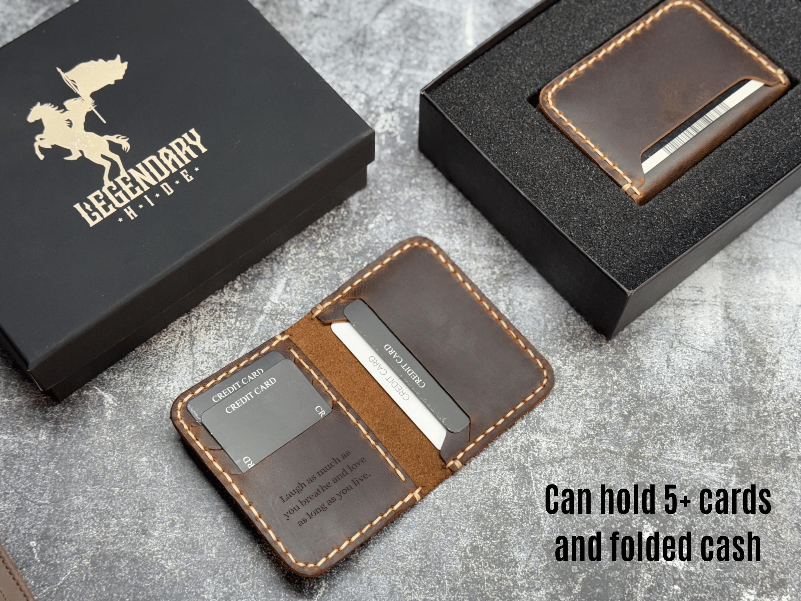 Leather Men's Wallet, Small Front Pocket Wallet, Minimalist Leather Card Holder