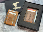 Custom Minimalist Wallet – Personalized Leather Card Holder for Men, Engraved Monogram, Wallet with Money Clip