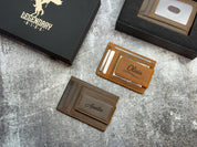 Custom Minimalist Wallet – Personalized Leather Card Holder for Men, Engraved Monogram, Wallet with Money Clip