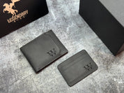 Personalized Leather Gift Set for Him – Belt + Wallet + Gift Box | Removable ID Holder | Anniversary & Birthday Gift, Boyfriend Present