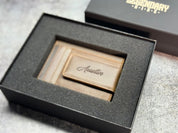 Custom Minimalist Wallet – Personalized Leather Card Holder for Men, Engraved Monogram, Wallet with Money Clip