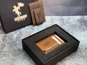 Custom Minimalist Wallet – Personalized Leather Card Holder for Men, Engraved Monogram, Wallet with Money Clip