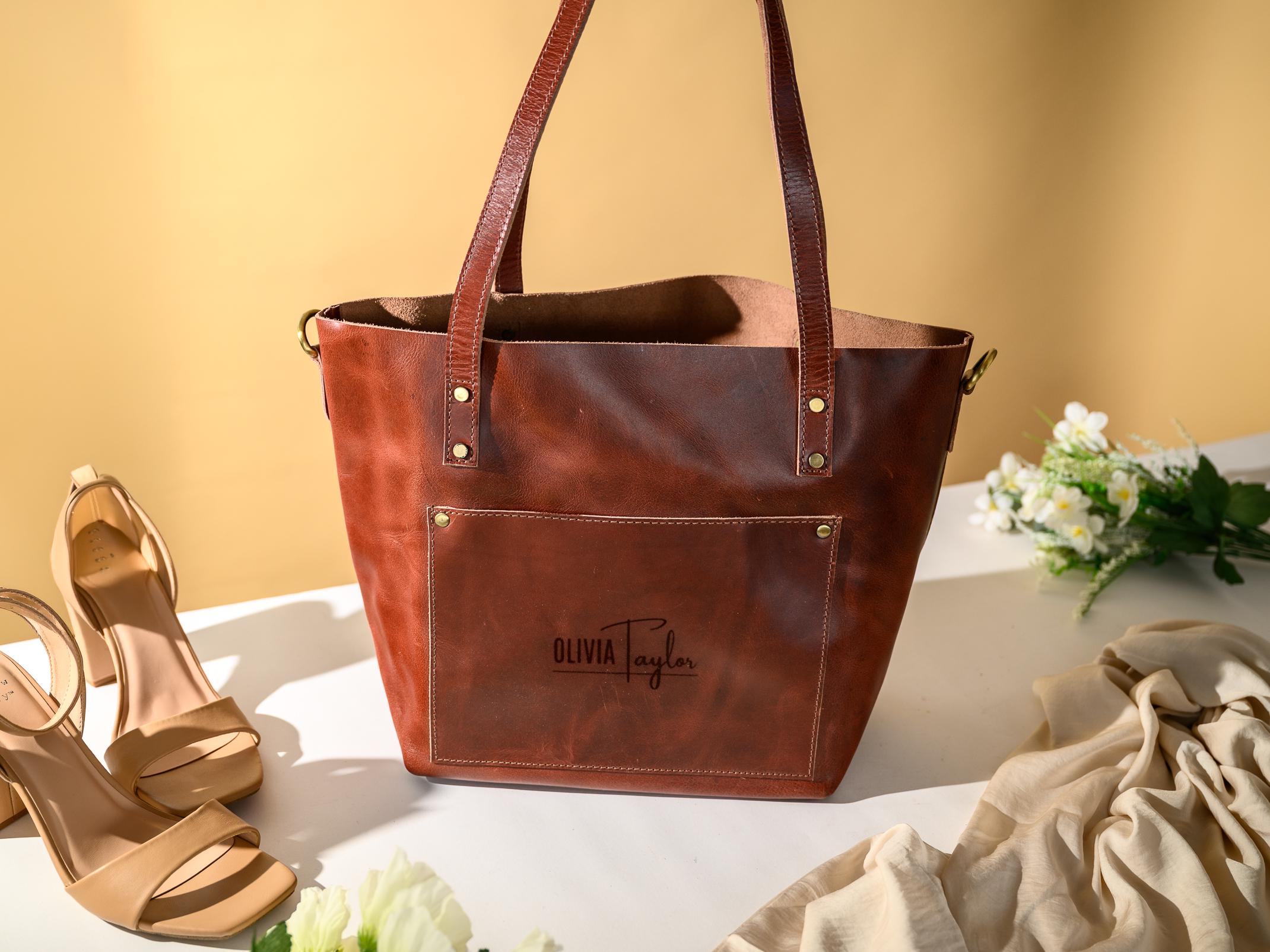 Personalized Leather Tote Bag Gift Mother