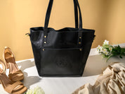 Personalized Leather Tote Bag, Engraved Leather Bag with Monograms, Shoulder Bag, Woman Leather Bag, Gift for Mother, Gift for Her