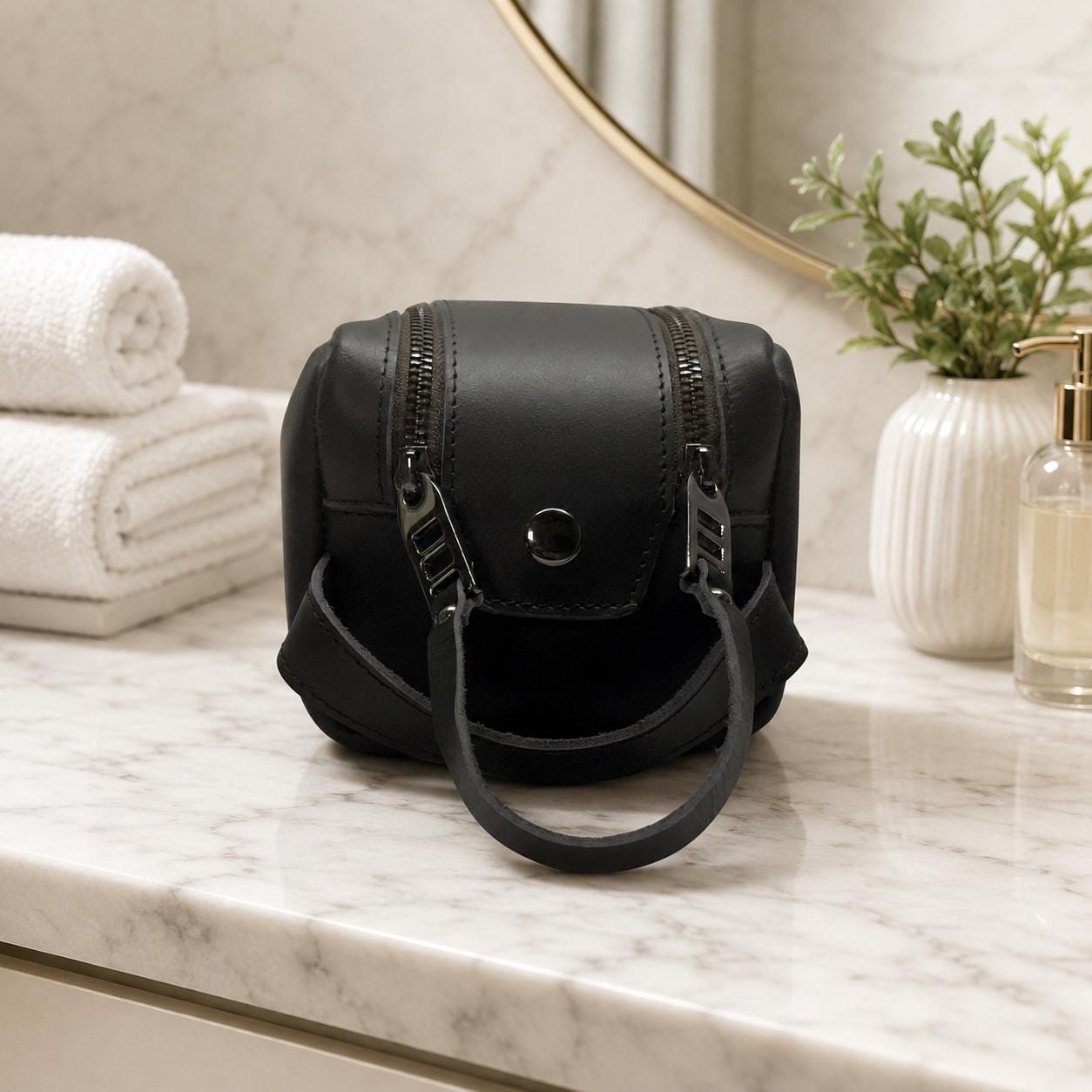Father’s Day Gift for Dad, Personalized Leather Toiletry Bag, Monogrammed Dopp Kit, Gift for Husband, Gift for Him, Dad Travel Gift