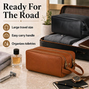 Father’s Day Gift for Dad, Personalized Leather Toiletry Bag, Monogrammed Dopp Kit, Gift for Husband, Gift for Him, Dad Travel Gift