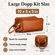 Father’s Day Gift for Dad, Personalized Leather Toiletry Bag, Monogrammed Dopp Kit, Gift for Husband, Gift for Him, Dad Travel Gift