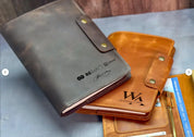 Dark Brown Leather Journal W Lined Notebook + Engraved Pen + Gift Box