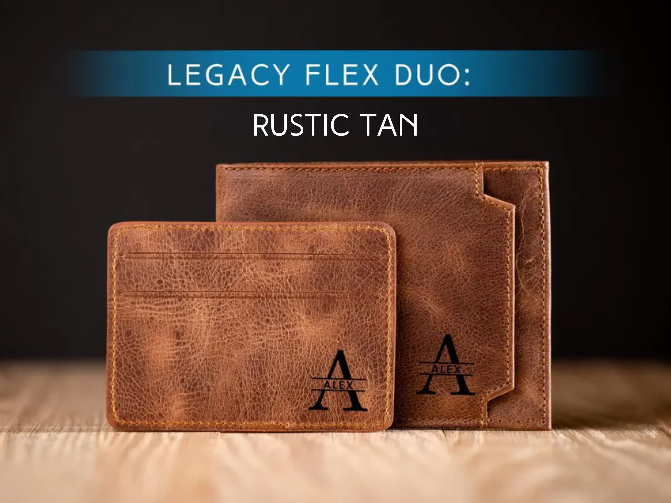 Gift Set for Men -  Personalized Handcrafted Leather Wallet & Belt