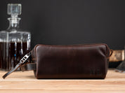 Personalized Groomsmen Gift, Monogrammed Leather Toiletry Bag, Personalized Dopp Kit, Men's Wedding Gift, Unique Bestman Present,