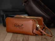 Personalized Groomsmen Gift, Monogrammed Leather Toiletry Bag, Personalized Dopp Kit, Men's Wedding Gift, Unique Bestman Present,
